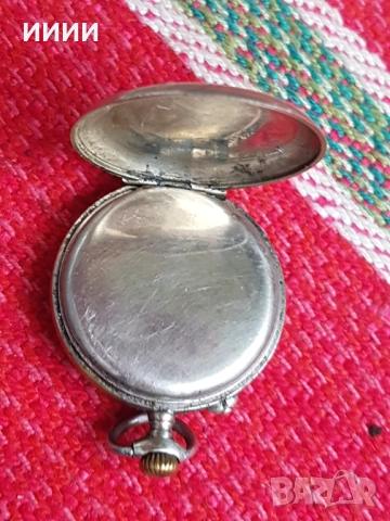 Сребърен джобен часовник , снимка 3 - Антикварни и старинни предмети - 52372915