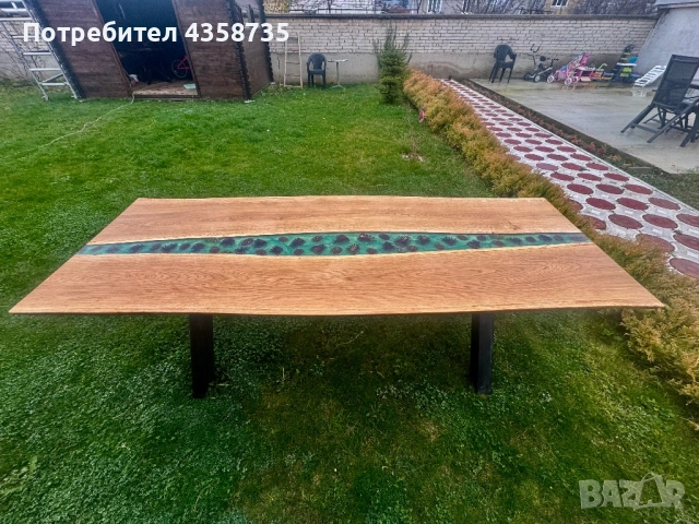 Трапезна Маса с Епоксидна смола, снимка 9 - Маси - 53126231