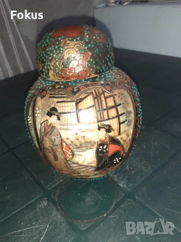 Красива стара ваза буркан порцелан Сатцума Satsuma