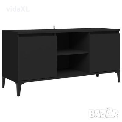 vidaXL ТВ шкаф с метални крака, черен, 103,5x35x50 см(SKU:805969