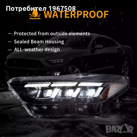 Комплект Full LED фарове с динамични мигачи за Mustang 2015 - 2017 с визията на 2024- S650, снимка 10 - Части - 51146514
