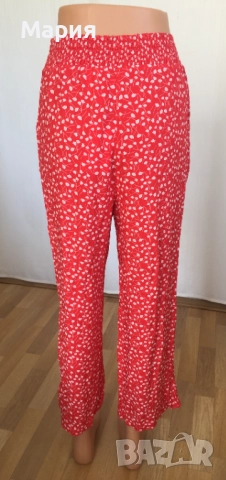 С размер Нов Дамски Панталон Monki с етикети Червен Бял Флорален на Цветя, снимка 14 - Панталони - 51823547