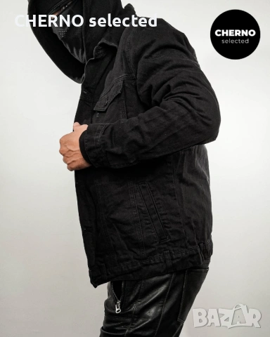 Мъжко черно дънково • деним яке SAINT MORTA Denim Jacket – размер L , снимка 9 - Якета - 53850783