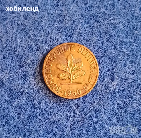 2 пфенинга ФРГ 1960/F, снимка 2 - Нумизматика и бонистика - 48081046