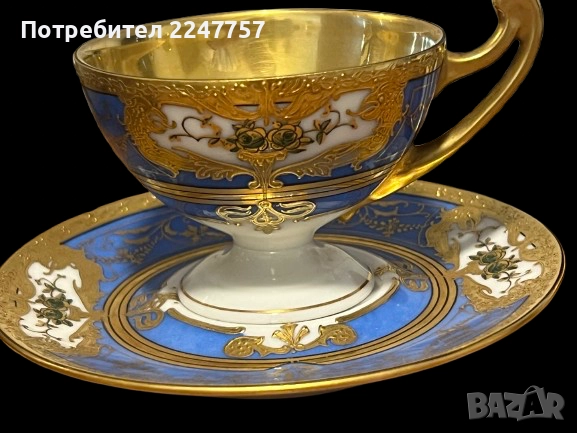 Рядко срещан двоен сет ръчно декориран , снимка 6 - Антикварни и старинни предмети - 51482685