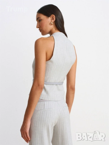 Елегантен елек тип мъжка жилетка, цвят сив, снимка 3 - Корсети, бюстиета, топове - 54202028