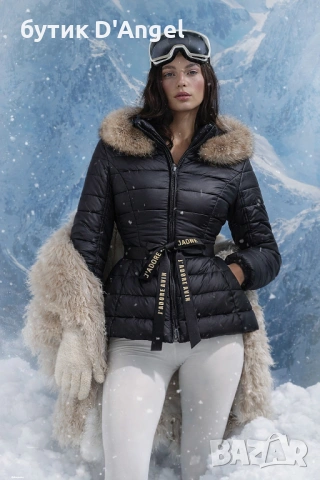 АVIN Яке Après ski черно с качулка от ест. кожа, снимка 2 - Якета - 53098767