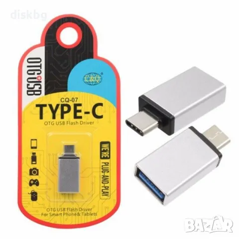 Нов USB преход OTG за Type C - метален в опаковка, снимка 2 - USB кабели - 22210193