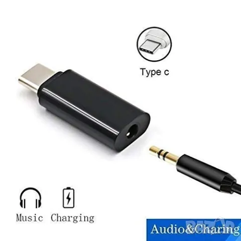 Адаптер за слушалки USB Type C към 3.5 мм AUX, снимка 1 - Слушалки, hands-free - 47988024