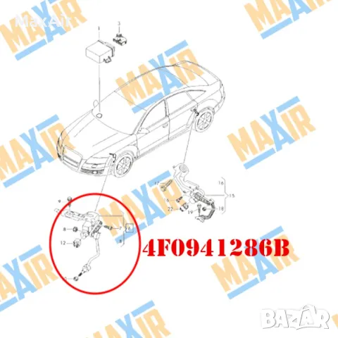 Сензор датчик кантар за ниво на въздушно окачване Audi A6 C6, снимка 2 - Части - 49722731