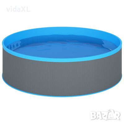 vidaXL Басейн с линер, 350x90 см, сив（SKU:92808, снимка 1 - Басейни и аксесоари - 45318963