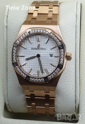 Audemars Piguet Royal Oak 33mm Steel & Rose Gold White Dial Diamond Дамски Различни Варианти, снимка 18 - Дамски - 48183144