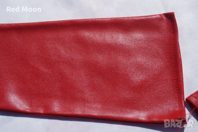 Дълги Червени Ръкавици От Изкуствена Кожа Размер S , снимка 7 - Ръкавици - 45483312