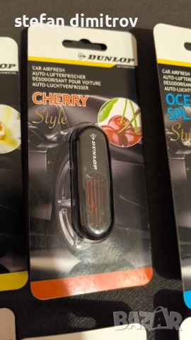Dunlop - Освежител за въздух за кола 2.8 мл (череша, ванилия ,океански пръски , нова кола , снимка 3 - Аксесоари и консумативи - 51468692