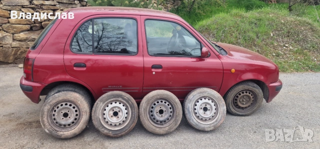 5 броя железни Джанти с гуми от Нисан Микра