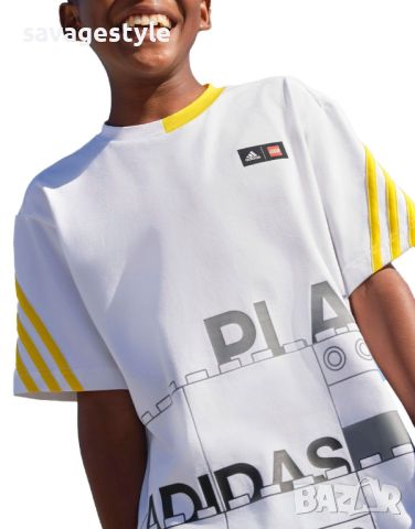 Детска тениска ADIDAS x Classic Lego Tee White/Yellow, снимка 1 - Детски тениски и потници - 46215492