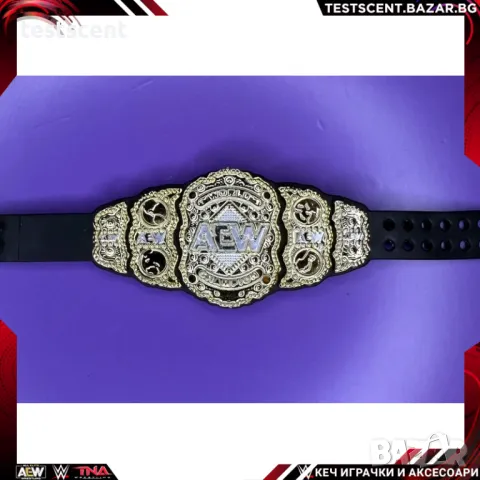 Шампионски колан пояс AEW World Championship Belt Wrestling Figure Accessory Jazwares WWE Scale, снимка 1 - Фигурки - 49419513