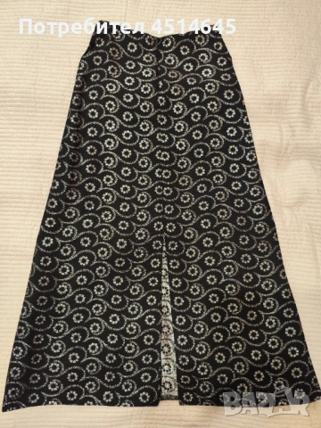Пола елегантна черно и сребристо ламе , снимка 2 - Поли - 51165588