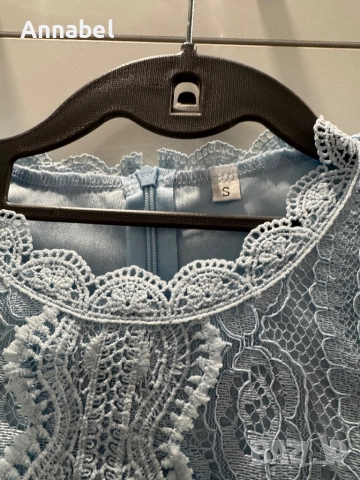 Светло синя шифонена рокля, снимка 4 - Рокли - 52563692