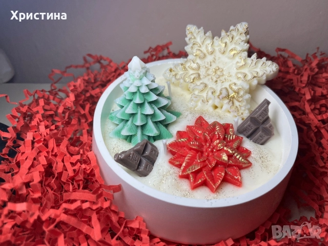 Коледни соеви ръчно изработени свещи , снимка 3 - Ръчно изработени сувенири - 52514373