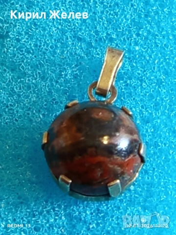 Уникален рядък сребърен медальон с Яспис и Оникс ювелирна изработка много красив 52580, снимка 8 - Колиета, медальони, синджири - 53069838