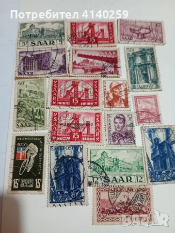 Германия СААР марки 1955 г , снимка 1