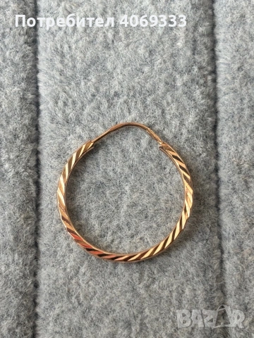 1 бр  златна Руска обица 14карата 0.6гр , снимка 4 - Обеци - 54275739