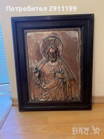 Метална картина на Исус Христос, снимка 1 - Картини - 46216407
