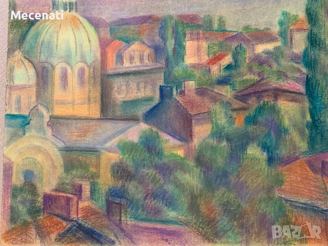 ЕЛКА НАЙДЕНОВА градски пейзаж – Пастел , снимка 7 - Картини - 53112971