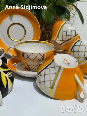 Руски порцелан чаши за чай Дулево , снимка 2 - Чаши - 52161901