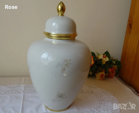 Голям винтидж джинджифилов буркан, ваза с капак-PRM Jaeger , снимка 7 - Вази - 51170226