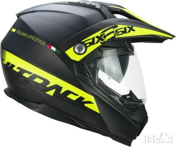 Ендуро Мото Каска - CGM 666S TWIN HITRACK, Черна, Размер M, с 2 Визьора, ECE-R 22.06!