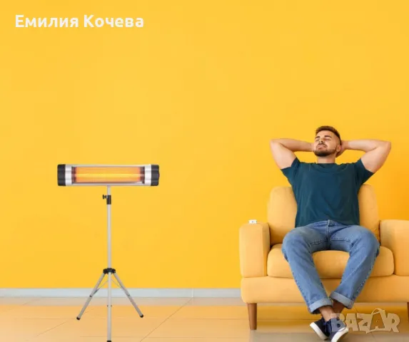 Печка , кварцова, 1500W, инфрачервена, стояща/стенна, снимка 2 - Отоплителни печки - 47335962