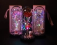 Романтична стъкленица с роза, мече и LED светлини, снимка 1