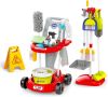 deAO Детски комплект инструменти за почистване на домакинството с колички, ролева игра за деца 3+ г., снимка 1