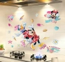 Мини Маус и Дейзи на кънки самозалепващ стикер лепенка за стена мебел прозорец детска стая детски, снимка 3