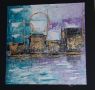 Абстрактна картина "Тюркоазено лилаво ", снимка 1