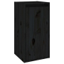 vidaXL Стенен шкаф, черен, 30x30x60 см, бор масив(SKU:813493