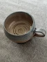 Ретро чаша със столче и дръжка, сиво-кафява, винтидж, снимка 4