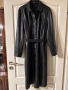 Нова дълга черна луксозна кожена кожа елегантна рокля , снимка 6