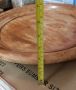 Красива голяма стара Дървена чиния - поднос, с три крака , снимка 4