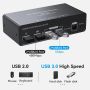 VEDINDUST KVM суич 2 монитора 2 компютъра 4K60HZ HDMI, 4 USB, настолен контролер, снимка 4