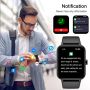 Смарт часовник IOWODO, монитор за сърдечен ритъм и сън, кислород в кръвта, IP68, iOS Android, снимка 2