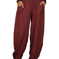 Дамски широки панталони с джобове, 9цвята , снимка 12 - Панталони - 45036252