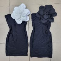 Дамска рокля - черно, бяло с цвете, снимка 1 - Рокли - 45369893