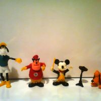 Сет от 4 играчки фигурки от шоколадови яйца Мики Маус, Гуфи  Kinder Surprise Mickey Mouse 1987, снимка 1 - Колекции - 45150086