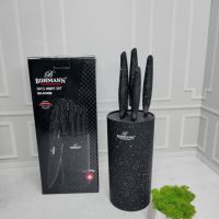 Комплект ножове и стойка Bohmann 6в1 , Мраморно покритие, Стомана, снимка 6 - Аксесоари за кухня - 45142036