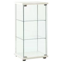 vidaXL Шкаф за съхранение, закалено стъкло, бял(SKU:322797, снимка 1 - Шкафове - 45187919