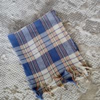 турска памучна хавлия за хамам, голям размер,  в синьо, 200 sm x 70 sm , снимка 2 - Хавлиени кърпи - 45383323