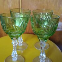 Ретро Винтидж стар цветен кристал кристални чаши за вино , снимка 7 - Антикварни и старинни предмети - 45724903
